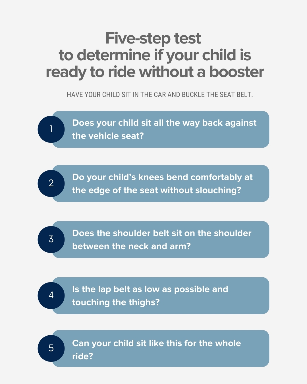 When can my child ride without a booster outlet seat