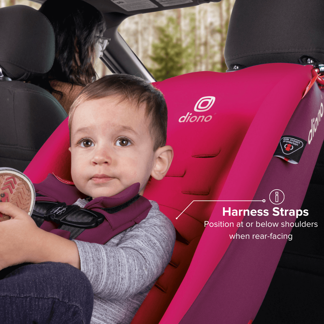 Car seat straps position forward clearance facing